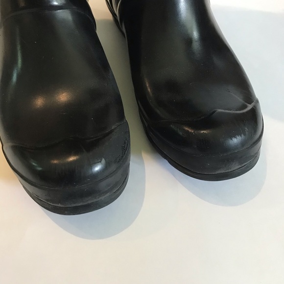 Hunter Classic Tall Gloss Black Rain Boots with buckle Womens 7 - Picture 10 of 15
